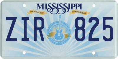 MS license plate ZIR825