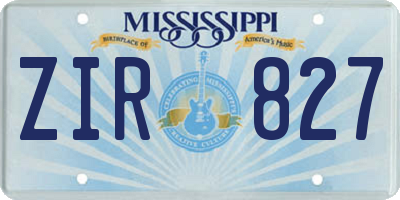 MS license plate ZIR827
