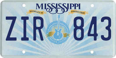 MS license plate ZIR843