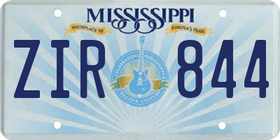 MS license plate ZIR844
