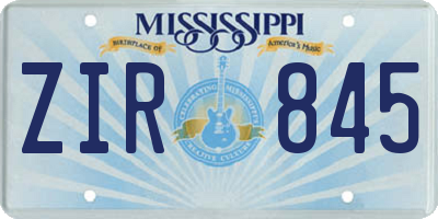 MS license plate ZIR845