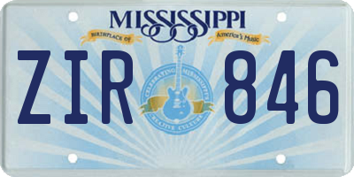 MS license plate ZIR846