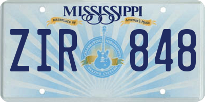 MS license plate ZIR848