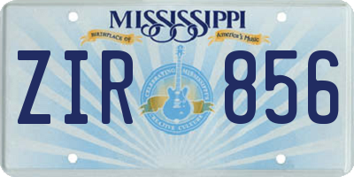 MS license plate ZIR856