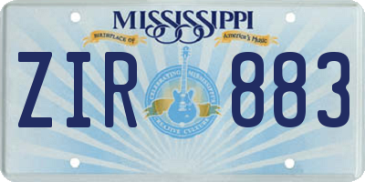 MS license plate ZIR883