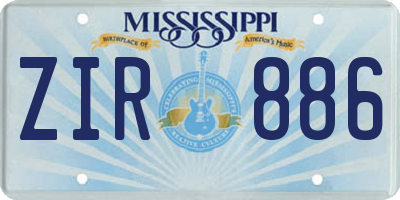 MS license plate ZIR886