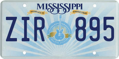 MS license plate ZIR895