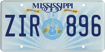 MS license plate ZIR896