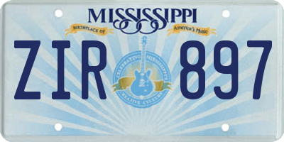 MS license plate ZIR897