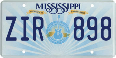 MS license plate ZIR898