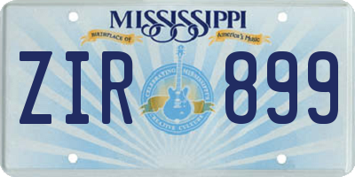 MS license plate ZIR899