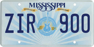 MS license plate ZIR900