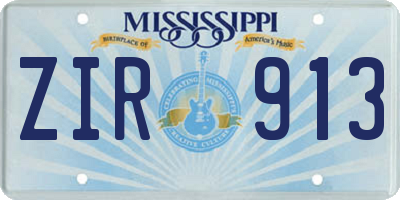 MS license plate ZIR913