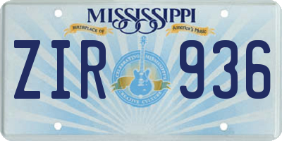 MS license plate ZIR936