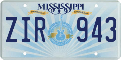 MS license plate ZIR943