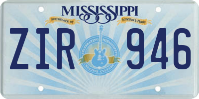 MS license plate ZIR946
