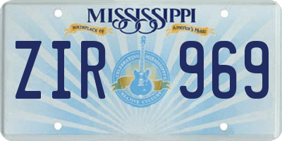 MS license plate ZIR969