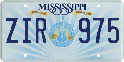 MS license plate ZIR975