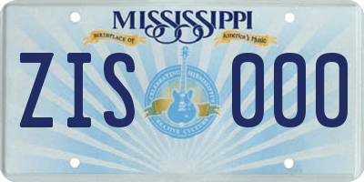 MS license plate ZIS000