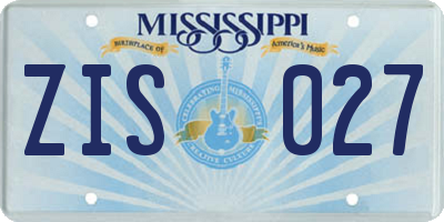 MS license plate ZIS027