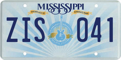 MS license plate ZIS041