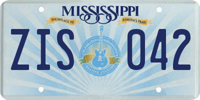 MS license plate ZIS042