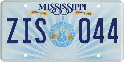 MS license plate ZIS044