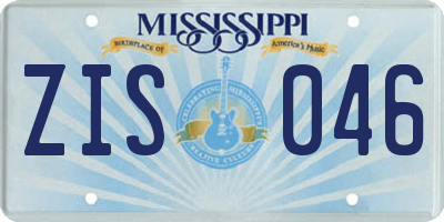 MS license plate ZIS046
