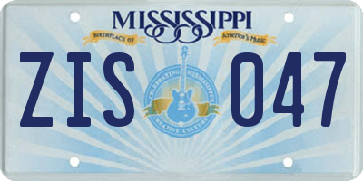 MS license plate ZIS047