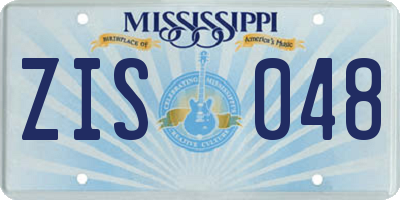 MS license plate ZIS048