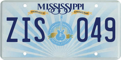 MS license plate ZIS049