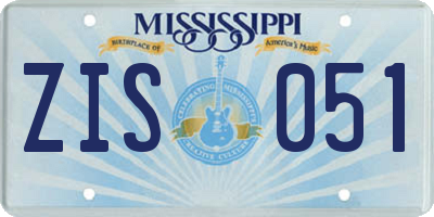 MS license plate ZIS051