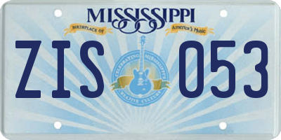 MS license plate ZIS053