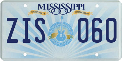 MS license plate ZIS060