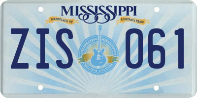 MS license plate ZIS061