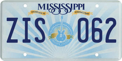 MS license plate ZIS062