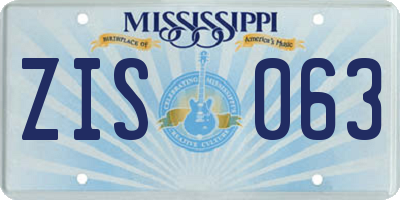 MS license plate ZIS063