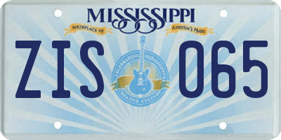 MS license plate ZIS065