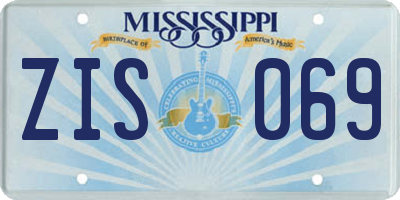 MS license plate ZIS069