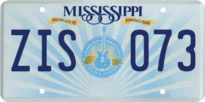 MS license plate ZIS073