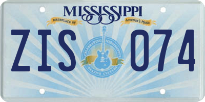 MS license plate ZIS074