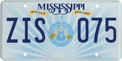 MS license plate ZIS075