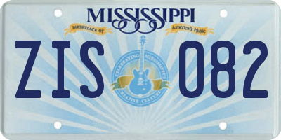 MS license plate ZIS082