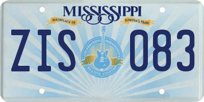 MS license plate ZIS083