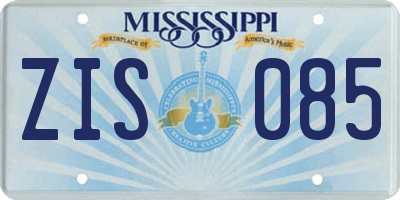 MS license plate ZIS085