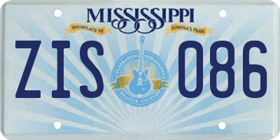 MS license plate ZIS086