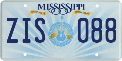 MS license plate ZIS088