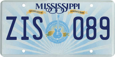 MS license plate ZIS089