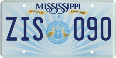 MS license plate ZIS090