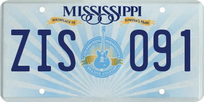 MS license plate ZIS091